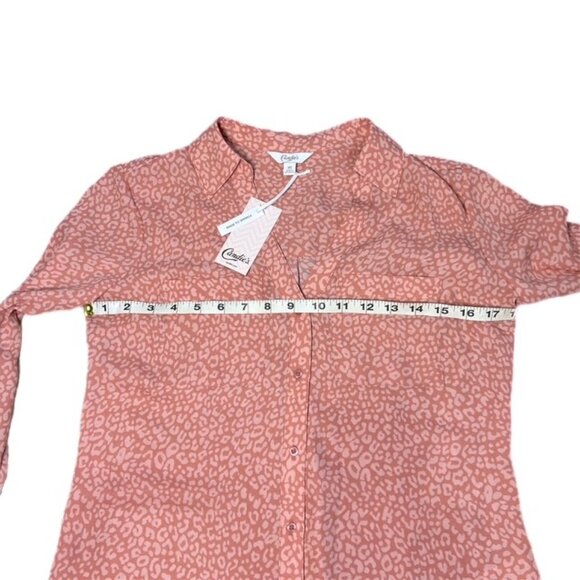 Juniors Candie's Sheer Animal Print Button Up Blouse Pink Size XS New! - Picture 7 of 7